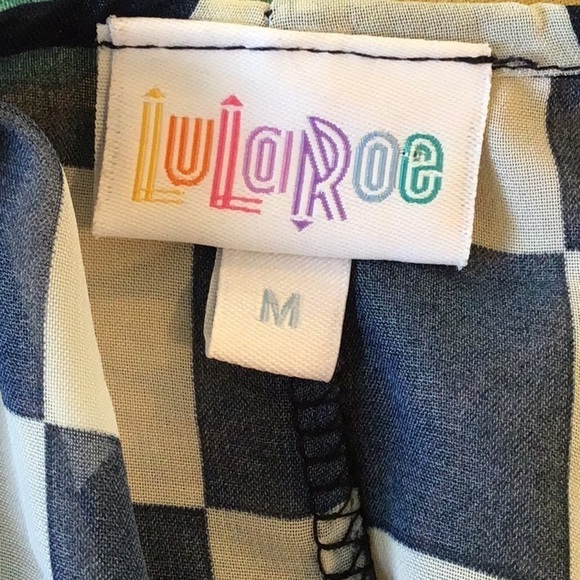LuLaRoe Checkered Sheer Blue Wrap Size Medium - Picture 5 of 5
